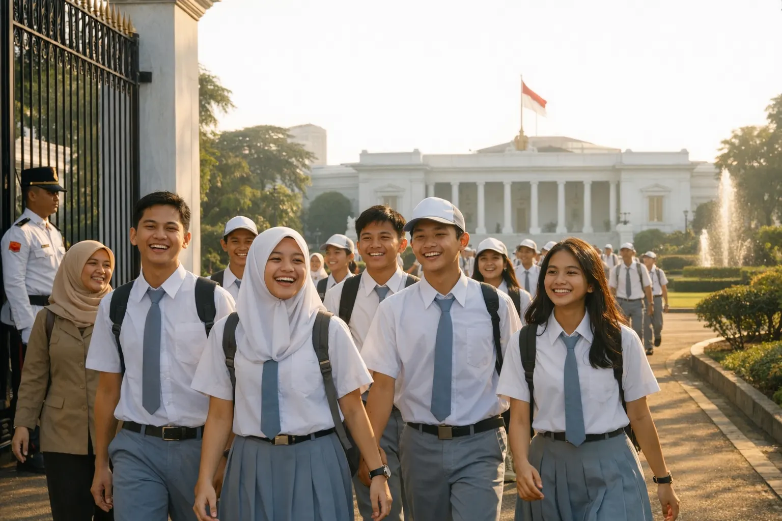 Siswa SMA Indonesia: Potret Ceria Masuk Istana Negara Siswa SMA Indonesia: Potret Ceria Masuk Istana Negara