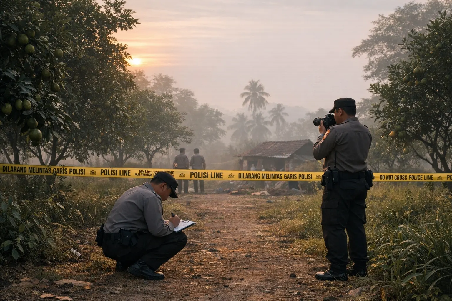 pengeroyokan terduga pencuri jeruk di Banyuwangi